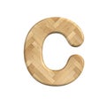 Ash wood letter C - Capital 3d wooden font - suitable for Decoration, ecology or design related subjects Royalty Free Stock Photo