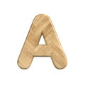 Ash wood letter A - Capital 3d wooden font - suitable for Decoration, ecology or design related subjects Royalty Free Stock Photo