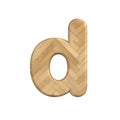 Ash wood letter D - Lowercase 3d wooden font - Suitable for Decoration, ecology or design related subjects Royalty Free Stock Photo