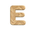 Ash wood letter E - Capital 3d wooden font - suitable for Decoration, ecology or design related subjects Royalty Free Stock Photo