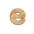 Ash wood letter E - Lower-case 3d wooden font - Suitable for Decoration, ecology or design related subjects Royalty Free Stock Photo