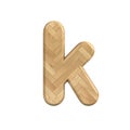 Ash wood letter K - Small 3d wooden font - Suitable for Decoration, ecology or design related subjects Royalty Free Stock Photo