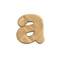 Ash wood letter A - Lowercase 3d wooden font - Suitable for Decoration, ecology or design related subjects Royalty Free Stock Photo