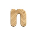 Ash wood letter N - Small 3d wooden font - Suitable for Decoration, ecology or design related subjects Royalty Free Stock Photo