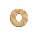 Ash wood letter O - Small 3d wooden font - Suitable for Decoration, ecology or design related subjects Royalty Free Stock Photo