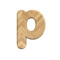 Ash wood letter P - Lowercase 3d wooden font - Suitable for Decoration, ecology or design related subjects Royalty Free Stock Photo