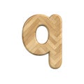 Ash wood letter Q - Lower-case 3d wooden font - Suitable for Decoration, ecology or design related subjects Royalty Free Stock Photo