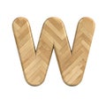 Ash wood letter W - Capital 3d wooden font - suitable for Decoration, ecology or design related subjects Royalty Free Stock Photo