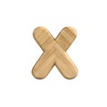 Ash wood letter X - Small 3d wooden font - Suitable for Decoration, ecology or design related subjects Royalty Free Stock Photo