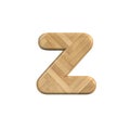 Ash wood letter Z - Lower-case 3d wooden font - Suitable for Decoration, ecology or design related subjects Royalty Free Stock Photo