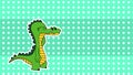 Ashamed crocodile character cartoon sticker background