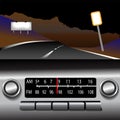 Ashboard Radio AM FM Highway Drive Background Royalty Free Stock Photo