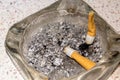Ashes in an ashtray Royalty Free Stock Photo
