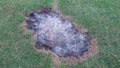 Ashes on a burned fire place