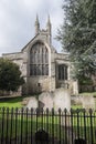 Ashford, Kent, United Kingdom - March 9, 2020: Graveyard with graves at St Mary the Virgin Church