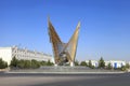 Ashgabat, Turkmenistan - August 20, 2022: Monument to new global technologies in capital of Turkmenistan