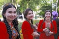 Ashgabat, Turkmenistan - May 25, 2017: Group of smiling female s Royalty Free Stock Photo