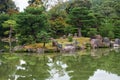 Ashihara-jima islet in Kyoko-chi pond. Kinkaku-ji temple garden. Kyoto. Japan Royalty Free Stock Photo