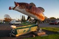 Famous large fish statue sculpture for the SS River Rock Port of Ashland