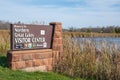 Ashland, Wisconsin - October 18, 2019: Welcome sign for the Northern Great Lakes Visitor Center, where tourists can get maps and