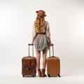 Ashley: A Poetcore Girl With A Hat And Suitcase