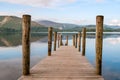 Ashness Jetty at Derwentwater in the English Lake District duri Royalty Free Stock Photo