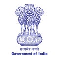 Ashok Stambh Satyamev Jayete Government of India symbol in Blue Colour (Emblem of India