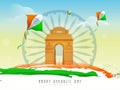 Ashoka wheel, india gate and kites for Indian Republic Day celeb