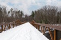 Ashokan Rail Trail, Boiceville Bridge Snowy Winter Scene Royalty Free Stock Photo