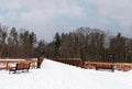 Ashokan Rail Trail, Boiceville Bridge Snowy Winter Scene Royalty Free Stock Photo