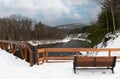 Ashokan Rail Trail, Boiceville Bridge Snowy Winter Scene Royalty Free Stock Photo