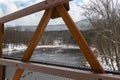 Ashokan Rail Trail, Boiceville Bridge Snowy Winter Scene Royalty Free Stock Photo