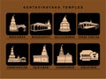 Ashtavinayak Ganapati temples vector icon. Ashtavinayak Ganesh Mandir icon
