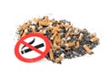 Ashtray cigarette on white Royalty Free Stock Photo