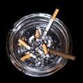 Ashtray with cigarettes and tobacco Royalty Free Stock Photo