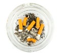 Ashtray with stubbed out cigarette butts Royalty Free Stock Photo