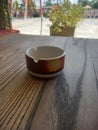 ashtray on the table. a place for people to throw cigarette butts Royalty Free Stock Photo