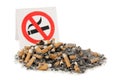 Ashtray tobacco on white Royalty Free Stock Photo