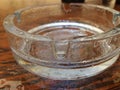 Ashtray with water drops