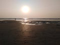 Ashvem beach sunset. Goa, India Royalty Free Stock Photo