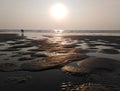 Ashvem beach sunset. Goa, India