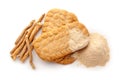 Ashwagandha cookies with roots and powder Royalty Free Stock Photo