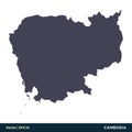 Cambodia - Asia Countries Map Icon Vector Logo Template Illustration Design. Vector EPS 10. Royalty Free Stock Photo