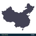 China - Asia Countries Map Icon Vector Logo Template Illustration Design. Vector EPS 10. Royalty Free Stock Photo