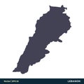 Lebanon - Asia Countries Map Icon Vector Logo Template Illustration Design. Vector EPS 10.