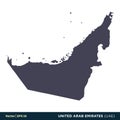 Uni Arab Emirates UAE - Asia Countries Map Icon Vector Logo Template Illustration Design. Vector EPS 10.