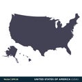 United States of America USA - North America Countries Map Icon Vector Logo Template Illustration Design. Vector EPS 10.