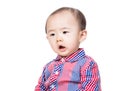 Asia baby boy shocking Royalty Free Stock Photo