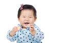 Asia baby girl play with toy block Royalty Free Stock Photo