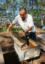 Asia beekeeping, Vietnamese beekeeper, beehive